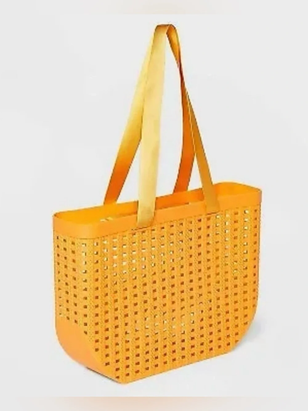 NWOT Shade & Shore Basket Weave Woven Tote Handbag  | Orange | Beach | Travel
